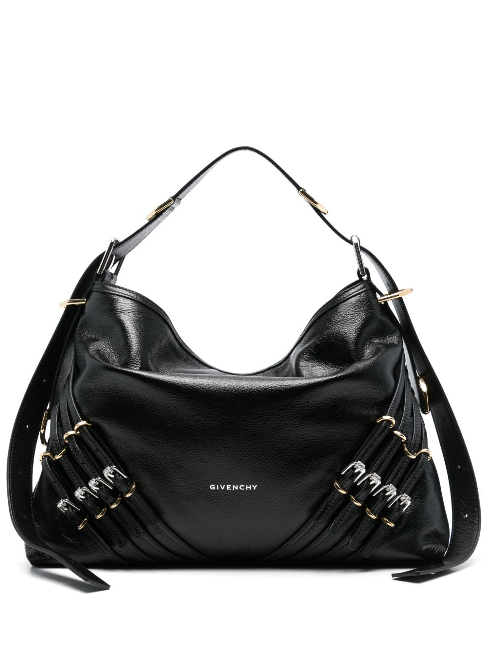 Givenchy Voyou Medium Shoulder Bag — Black Calfskin