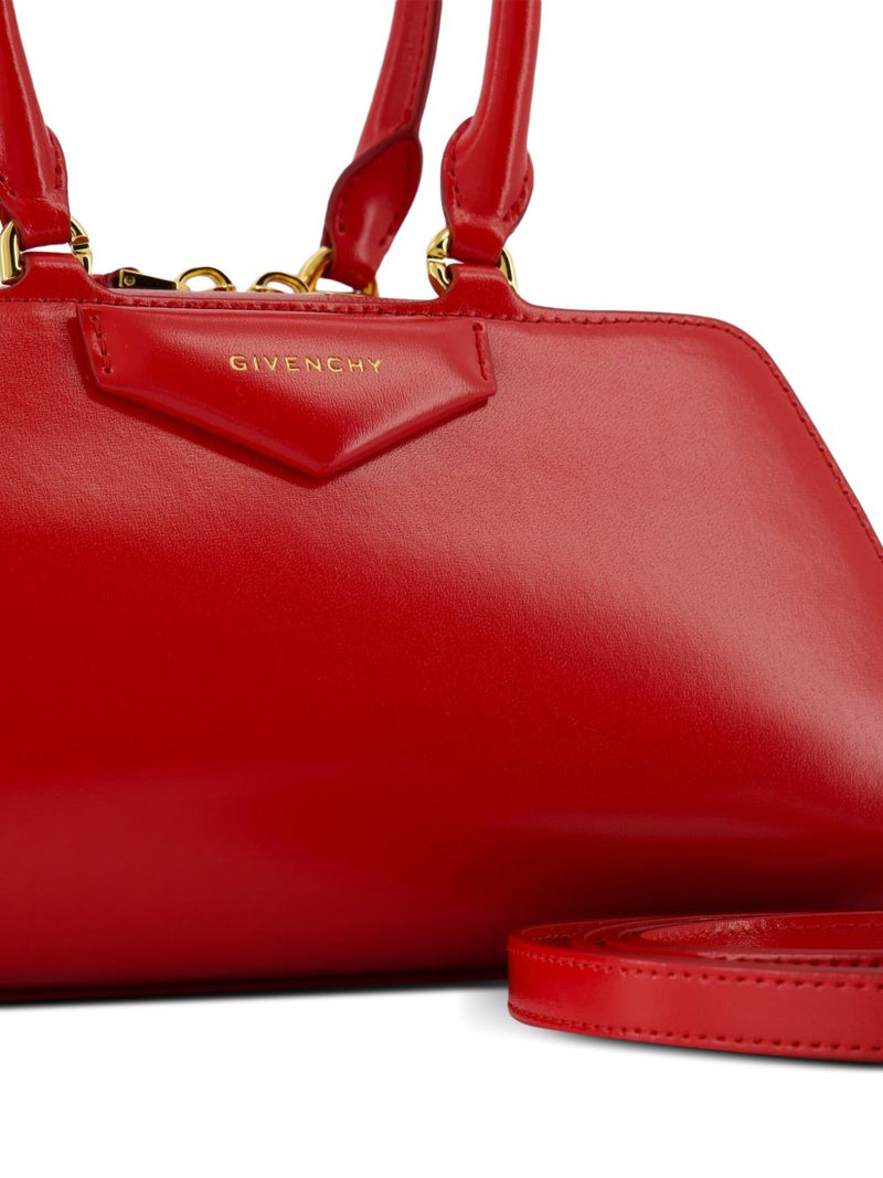 Givenchy Antigona East West Shoulder Bag — Red Calfskin; Lining: Cotton