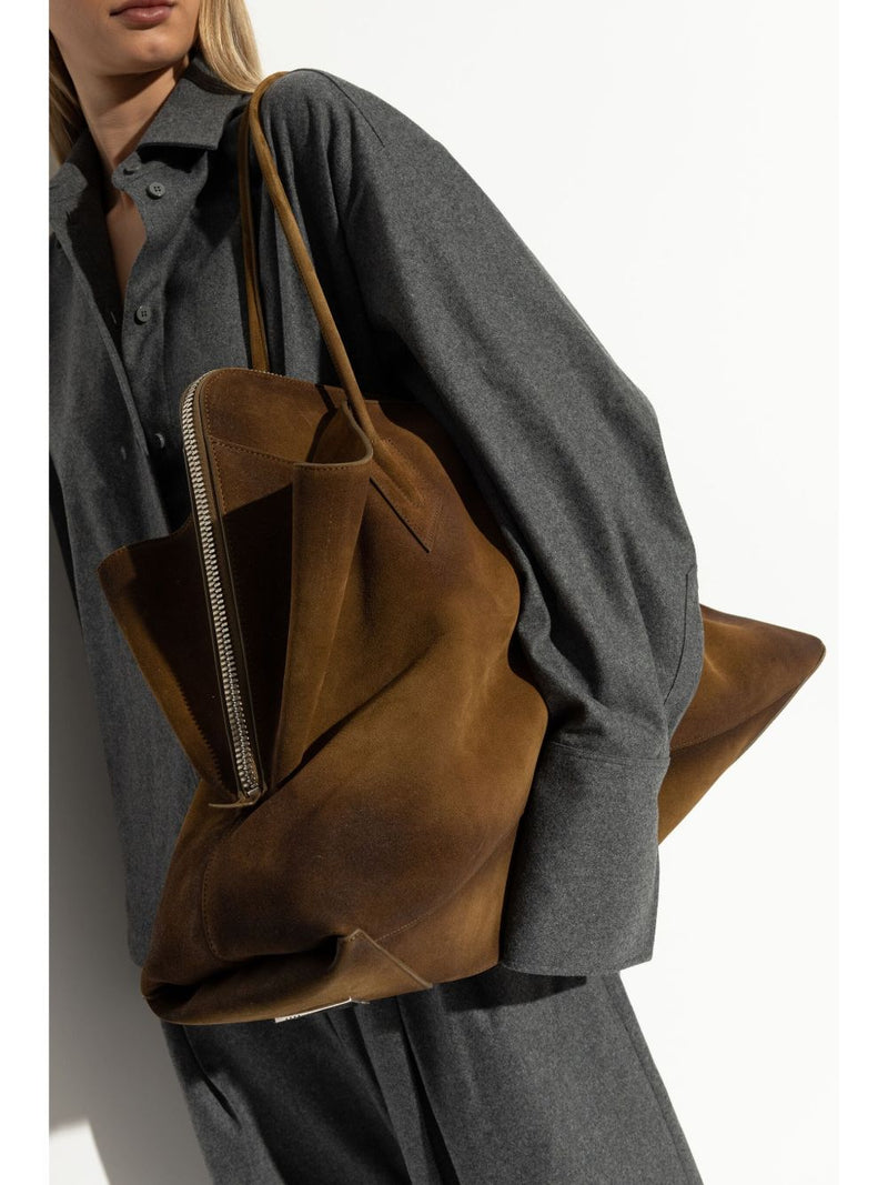 The Attico Tote Bag — Green Suede