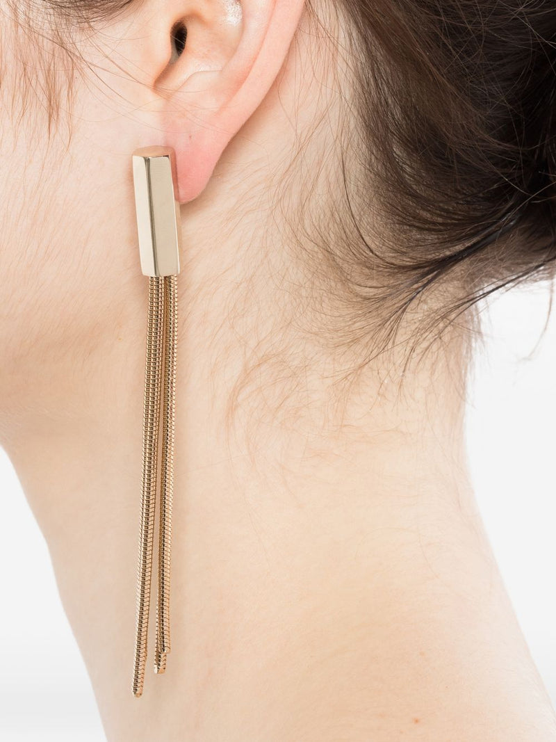Tom Ford Gold Fringe Chain Drop Earrings — Brass