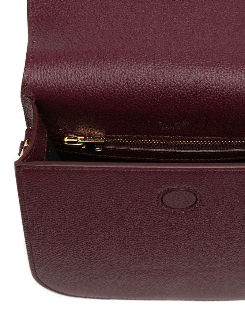Tom Ford Shoulder Bag — Burgundy Calfskin (bos Taurus)
