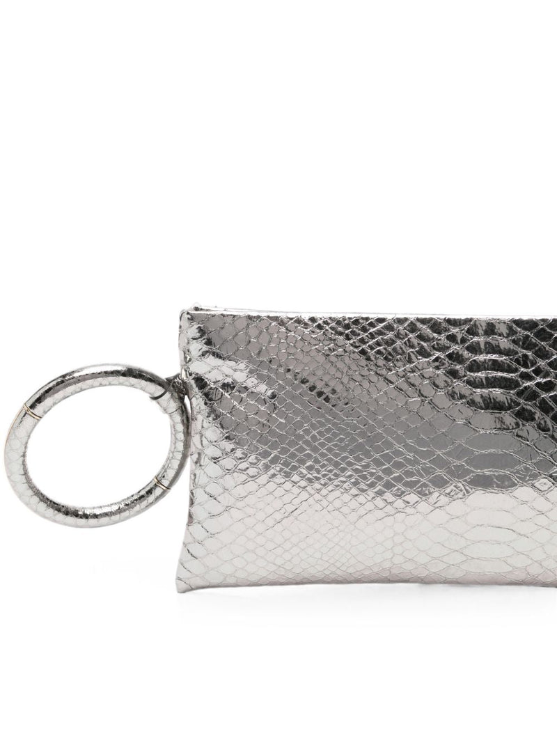 Tom Ford Aura Clutch — Silver Calfskin Leather