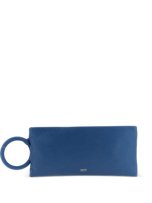 Tom Ford Sheepskin Wrist Loop Clutch — Blue