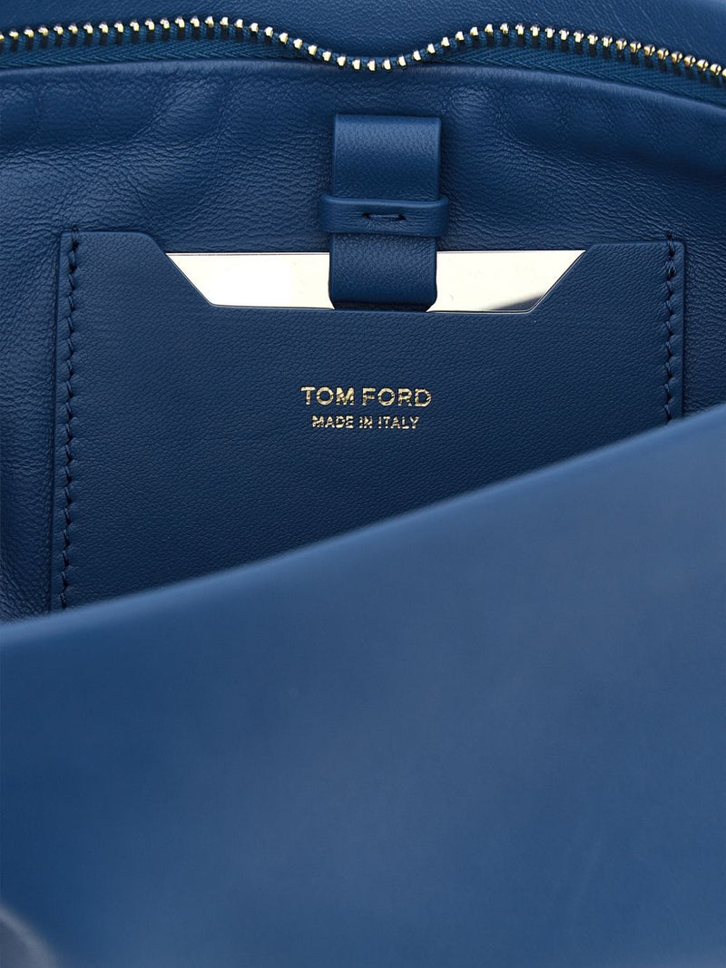 Tom Ford Sheepskin Wrist Loop Clutch — Blue