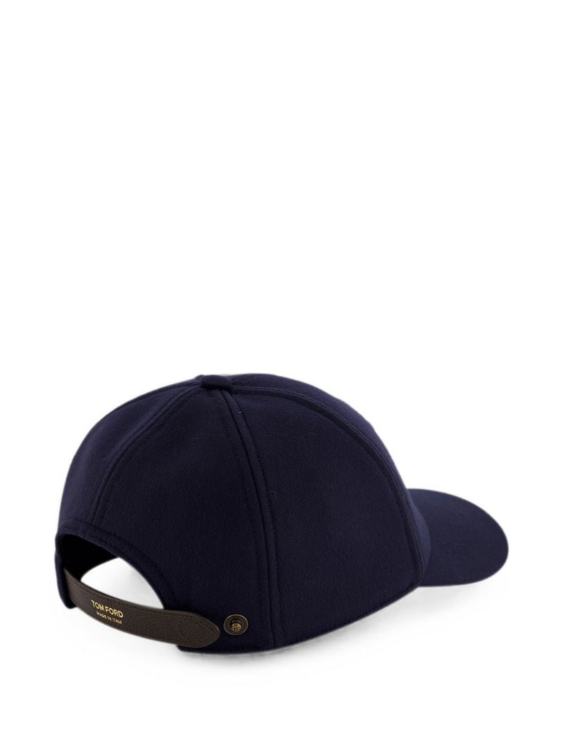 Tom Ford Mh005tcw003g Cashmere Baseball Cap — Navy Caps