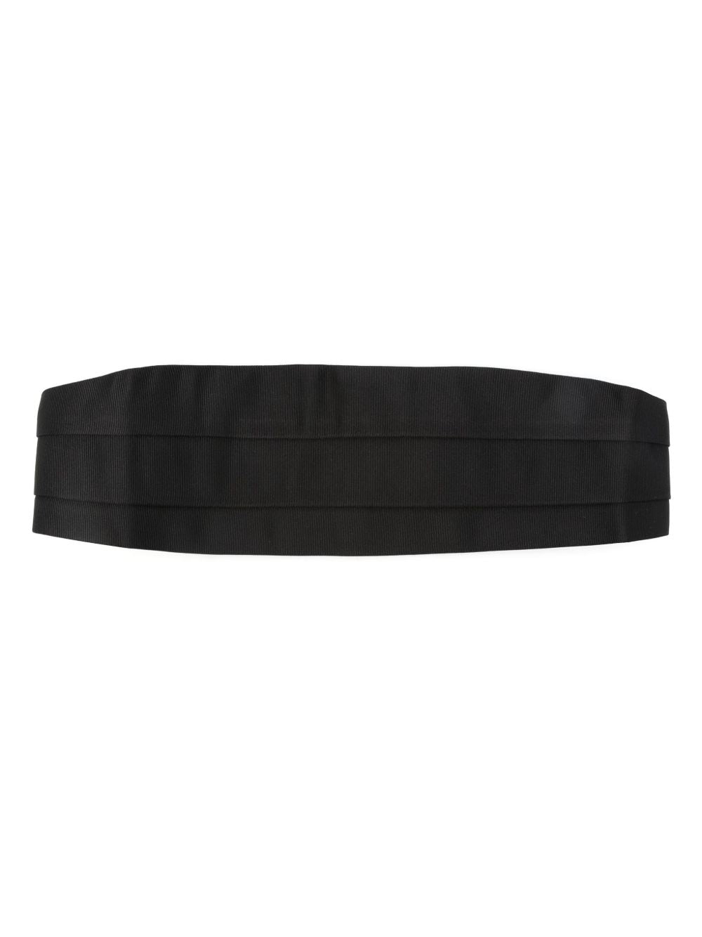 Tom Ford Triple-Pleated Grosgrain Silk Cummerbund — Black Belt