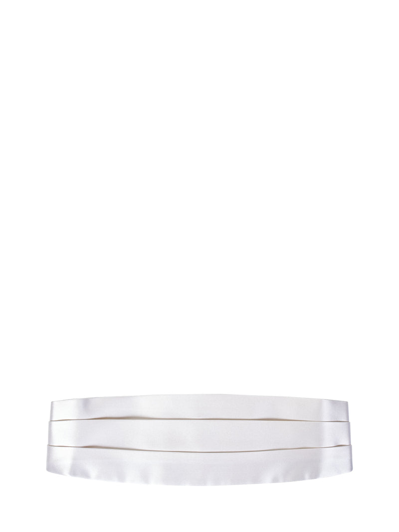 Tom Ford Silk Cummerbund Belt — White