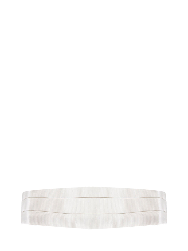 Tom Ford Silk Cummerbund Belt — White