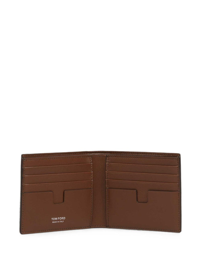Tom Ford Lizard-Effect Calfskin Wallet — Brown