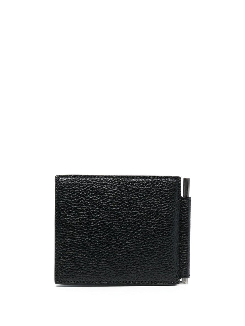 Tom Ford Bifold Calfskin With Money Clip Wallet — Black Calfskin; Lining: Goatskin & Cardholders