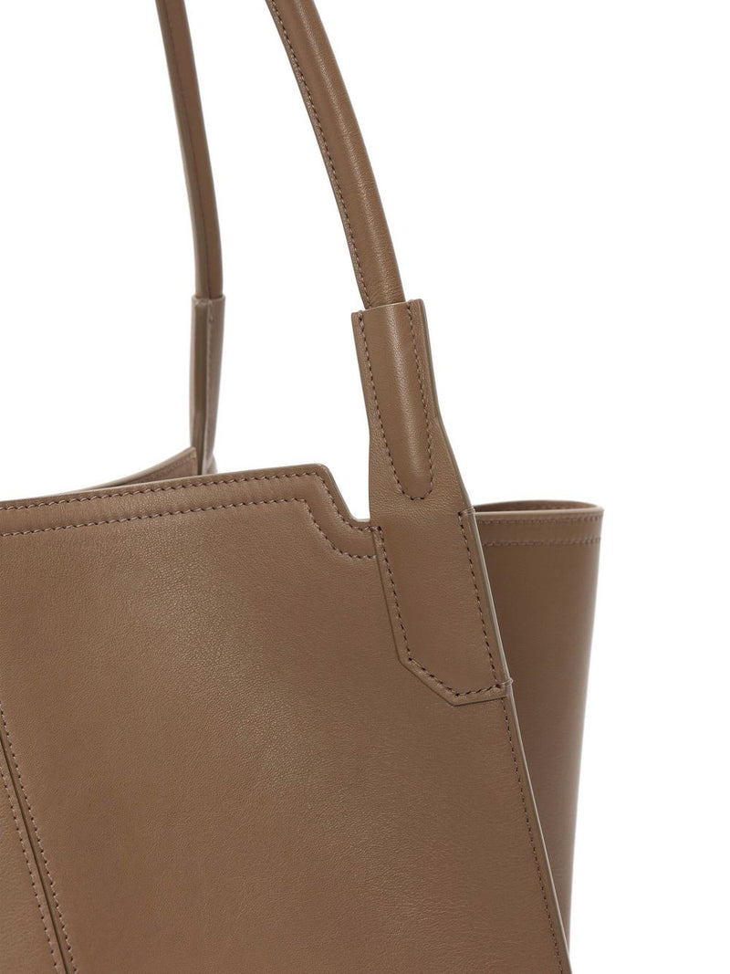 Victoria Beckham Calf Leather Tote Bag — Gray