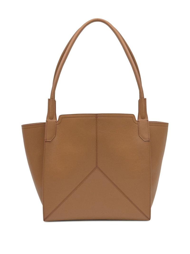 Victoria Beckham Structured Calf Leather Tote Bag — Beige