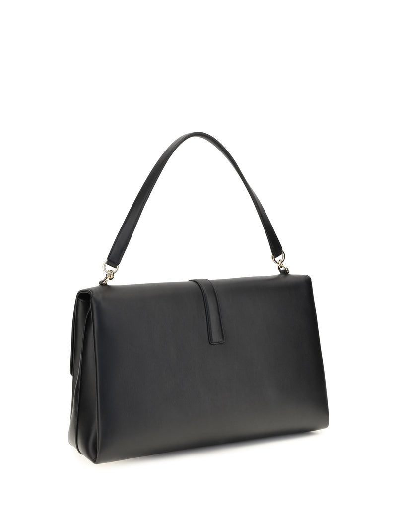 Ferragamo Mia Shoulder Bag — Black Calf Leather Bos Taurus
