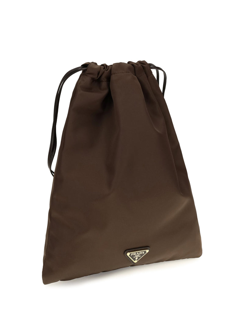 Prada Wish Clutch — Brown Polyamide