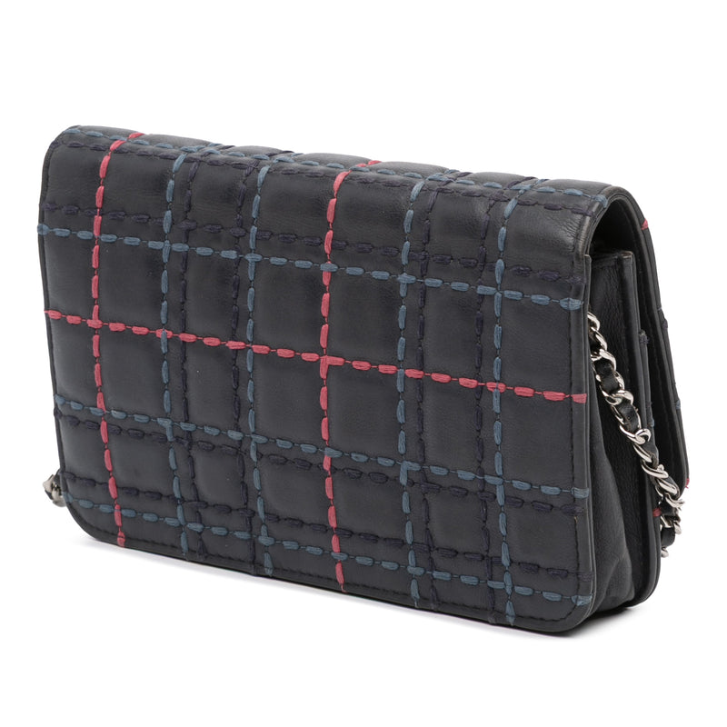 CC Square Stitched Calfskin Wallet on Chain - Image 2