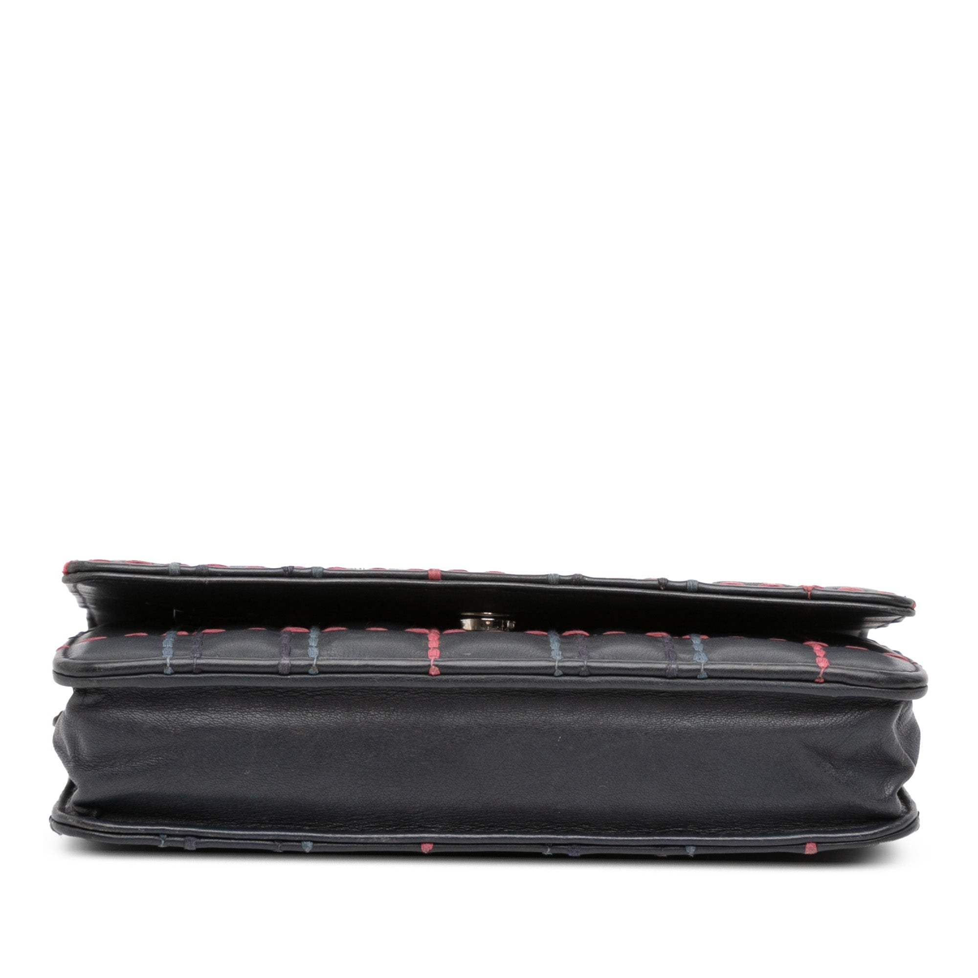 CC Square Stitched Calfskin Wallet on Chain - Image 3
