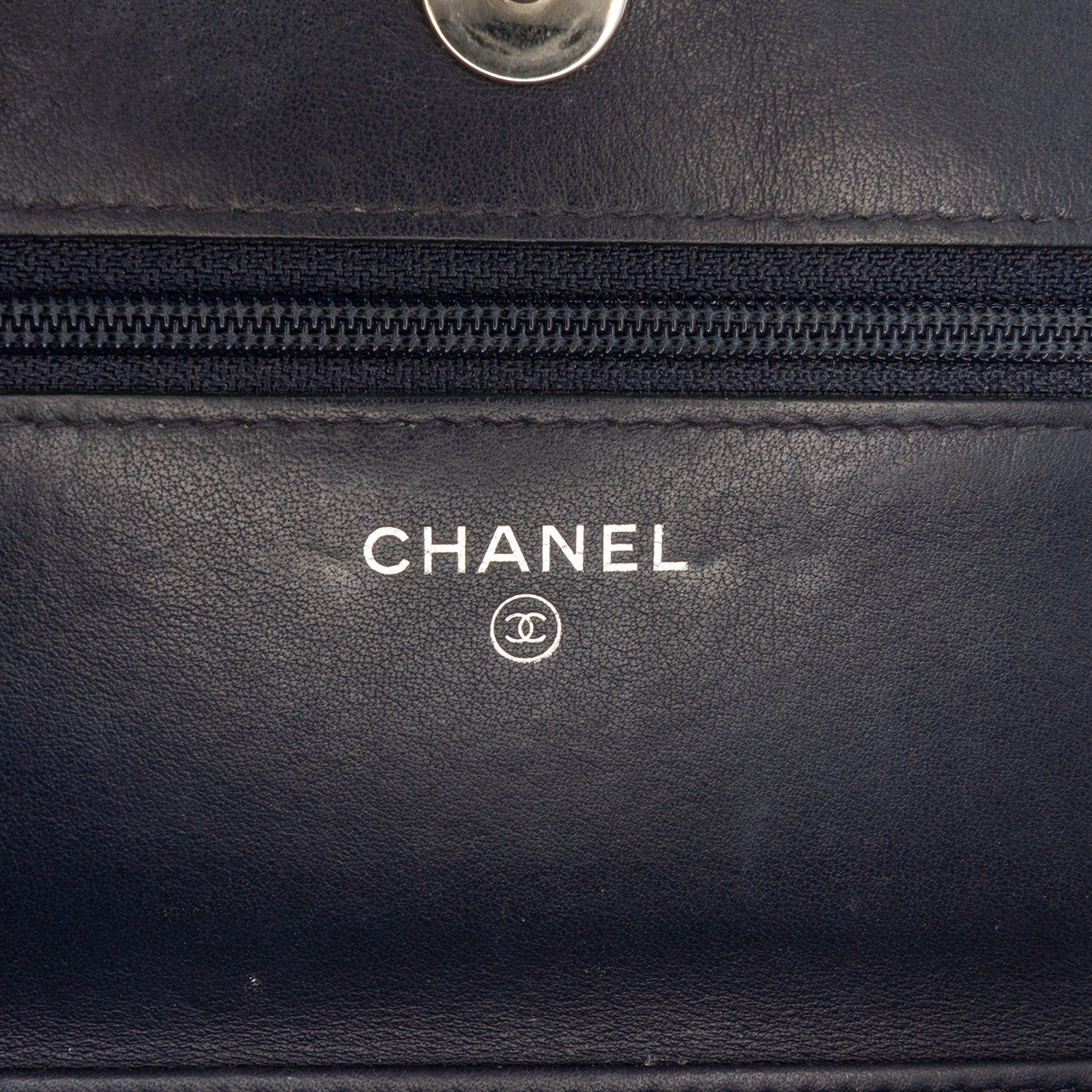 CC Square Stitched Calfskin Wallet on Chain - Image 5