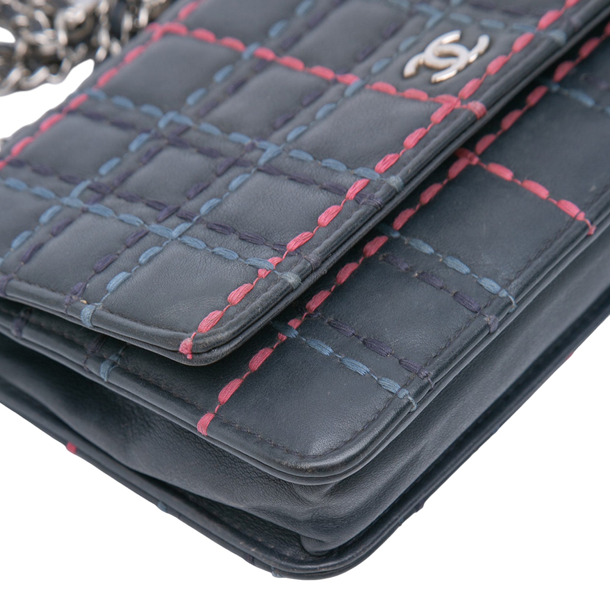 CC Square Stitched Calfskin Wallet on Chain - Image 7