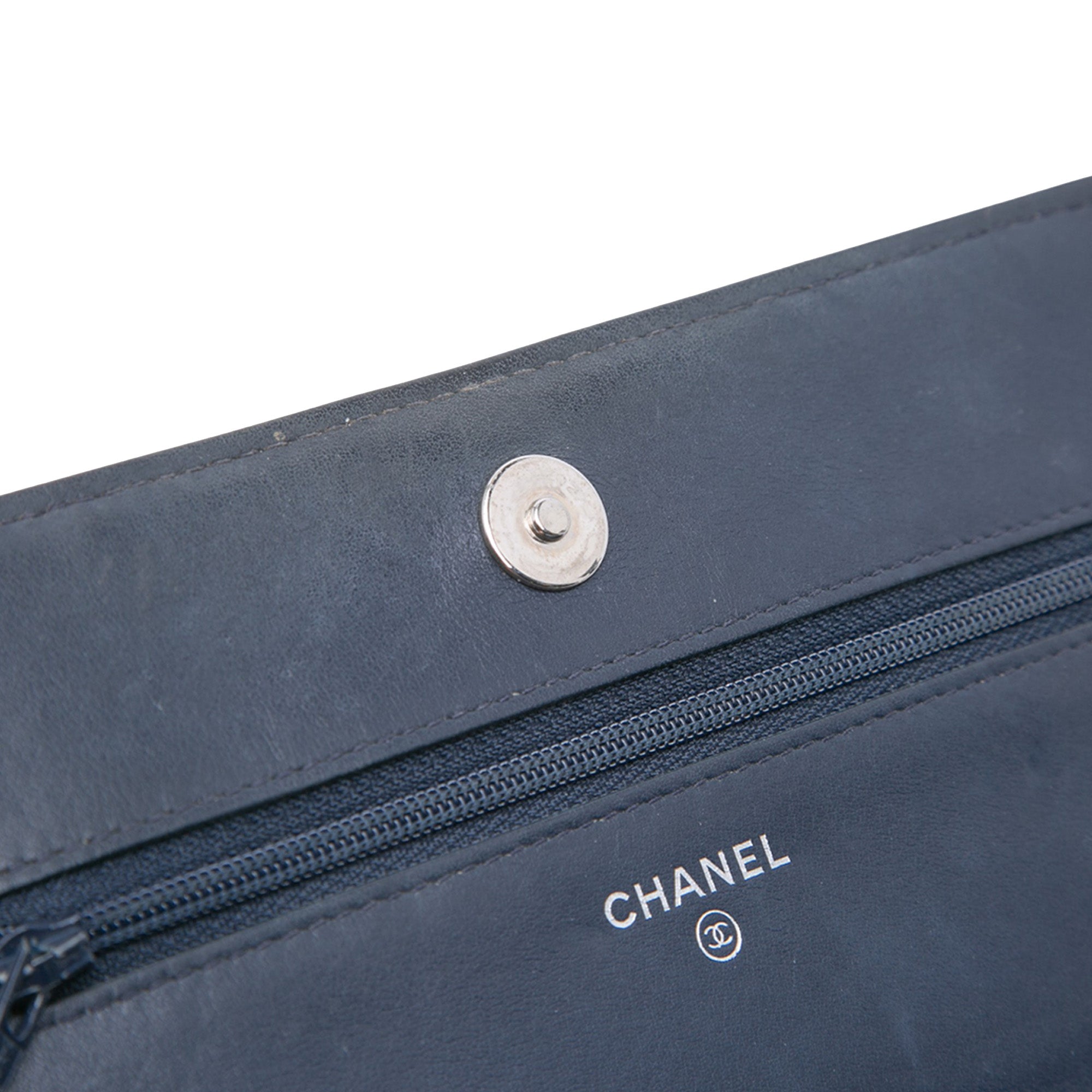 CC Square Stitched Calfskin Wallet on Chain - Image 8
