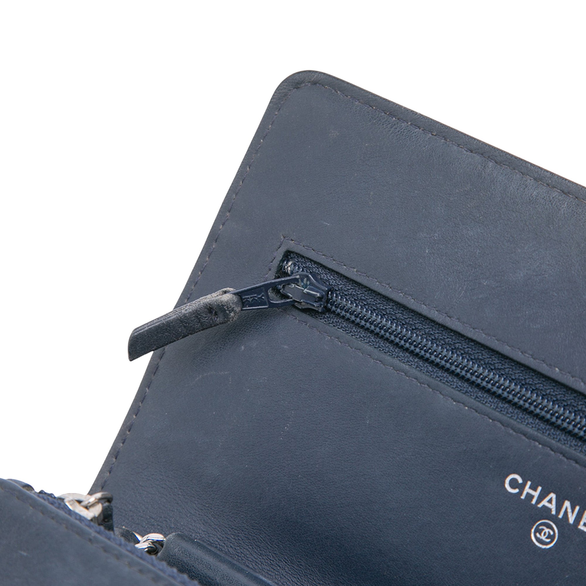 CC Square Stitched Calfskin Wallet on Chain - Image 9