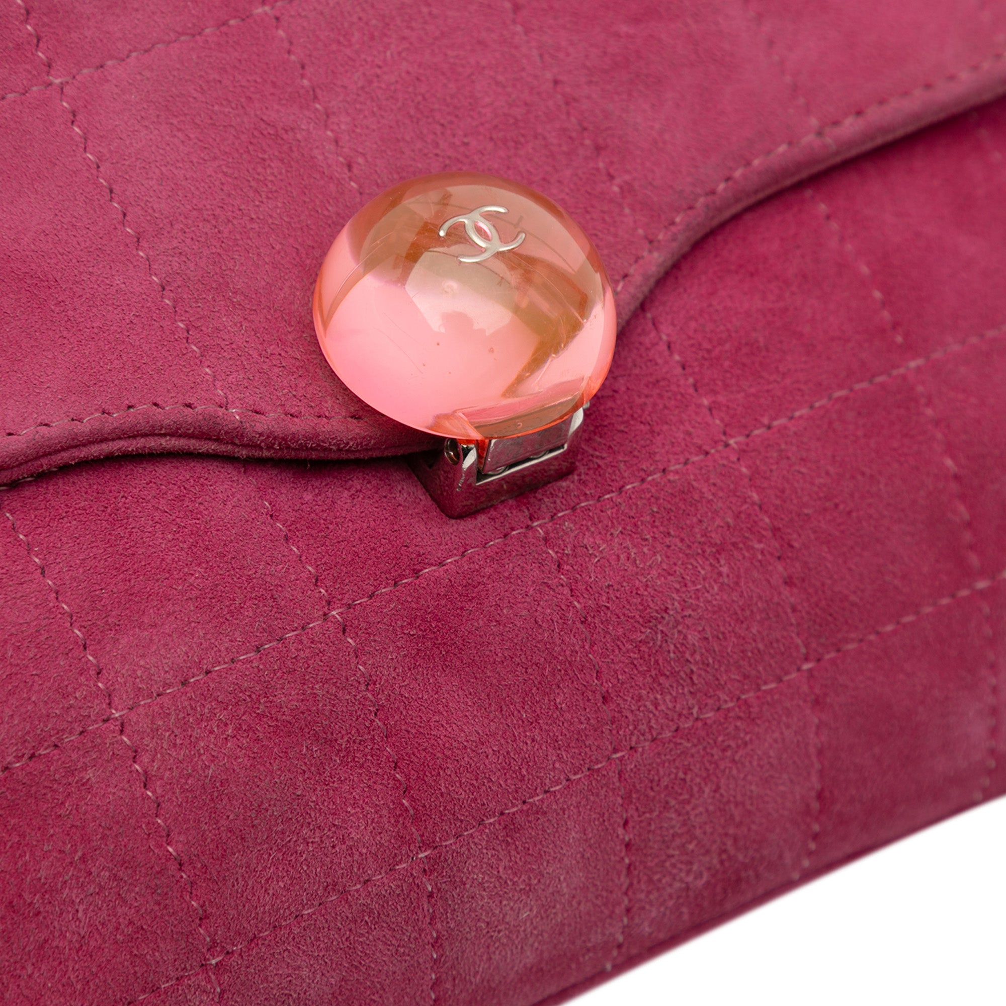 CC Choco Bar Suede Beaded Chain Flap - Image 11