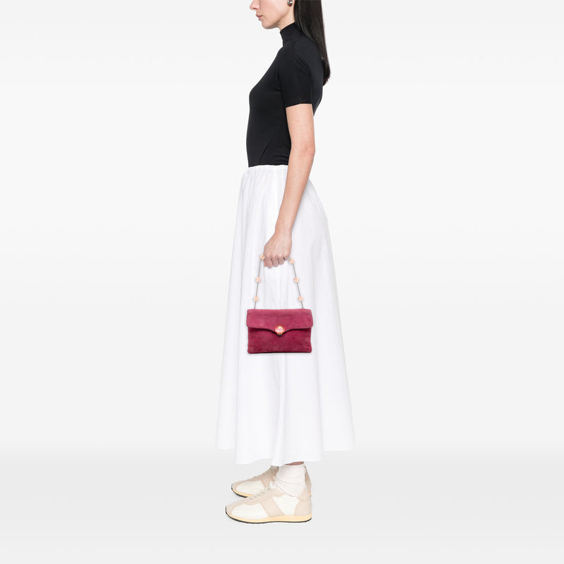 CC Choco Bar Suede Beaded Chain Flap - Image 12