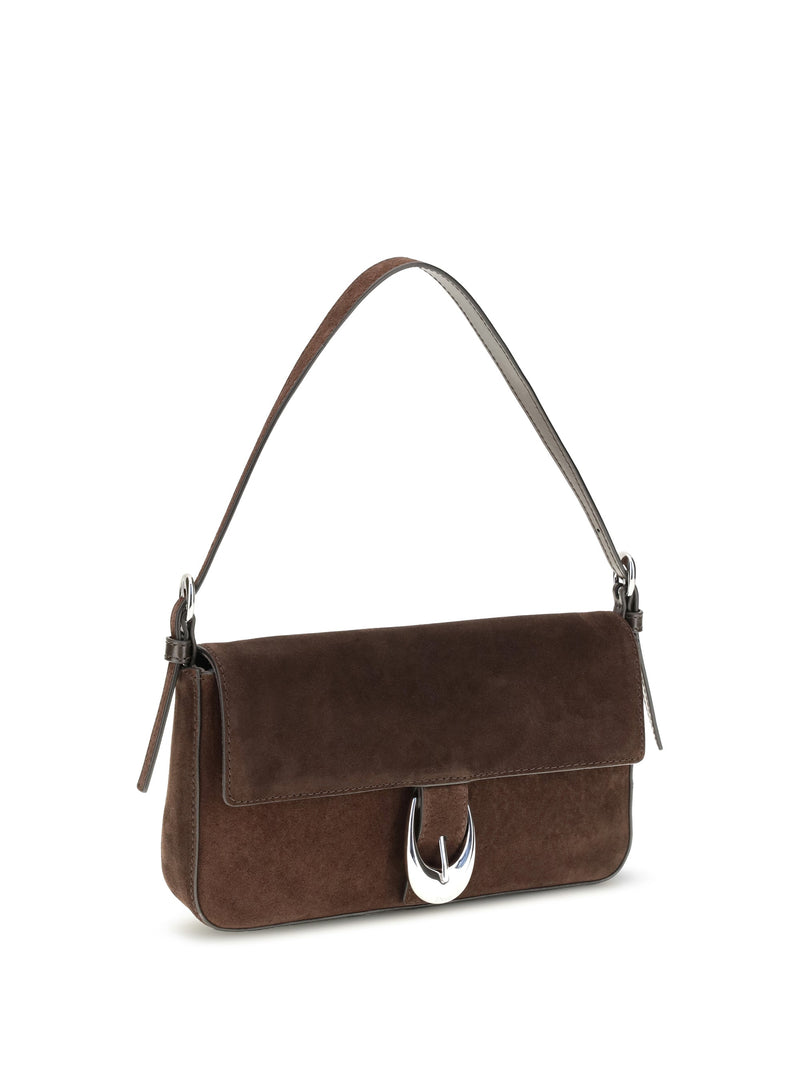 Staud Harlow Shoulder Bag — Brown Calf Leather