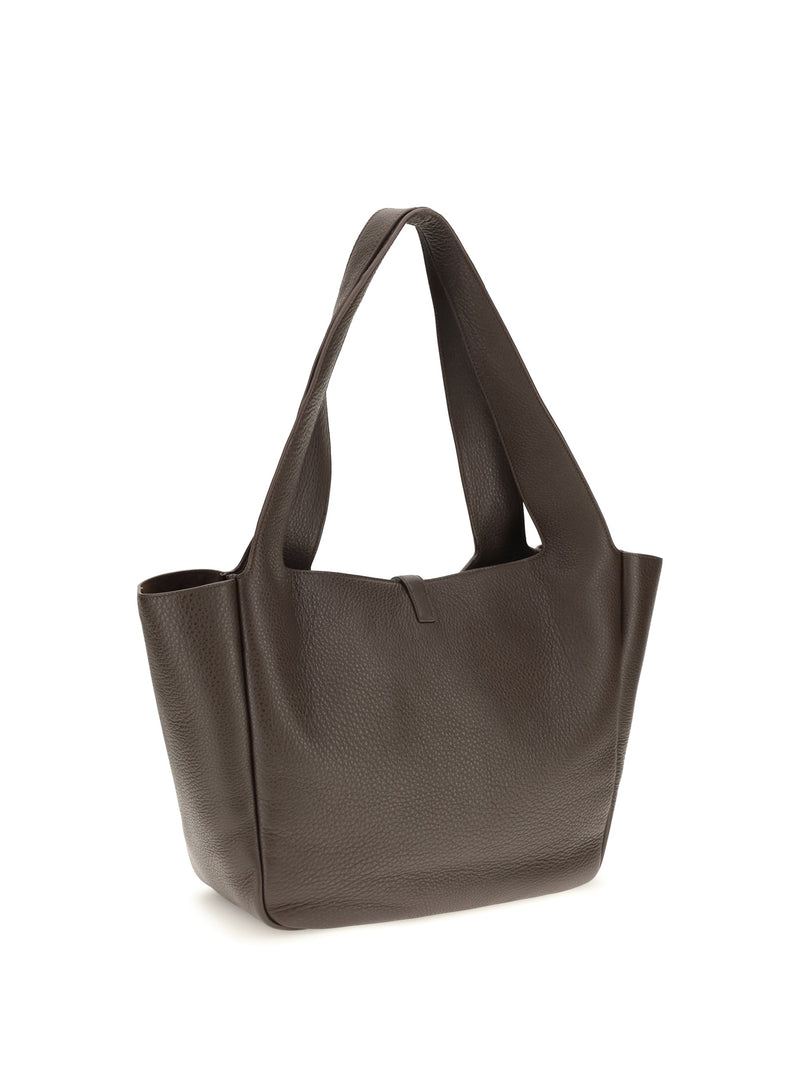 Saint Laurent Le 5 À 7 Bea Shoulder Bag — Brown Calf Leather