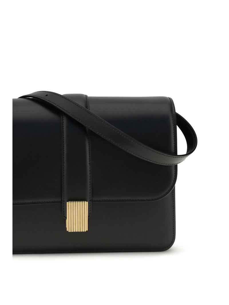 Khaite Blake Shoulder Bag — Black Calf Leather