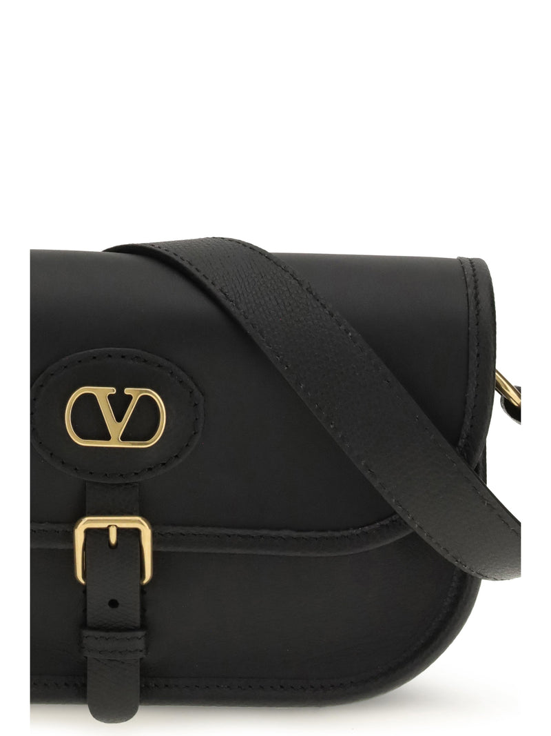 Valentino Garavani Antibes Shoulder Bag — Black Calf Leather