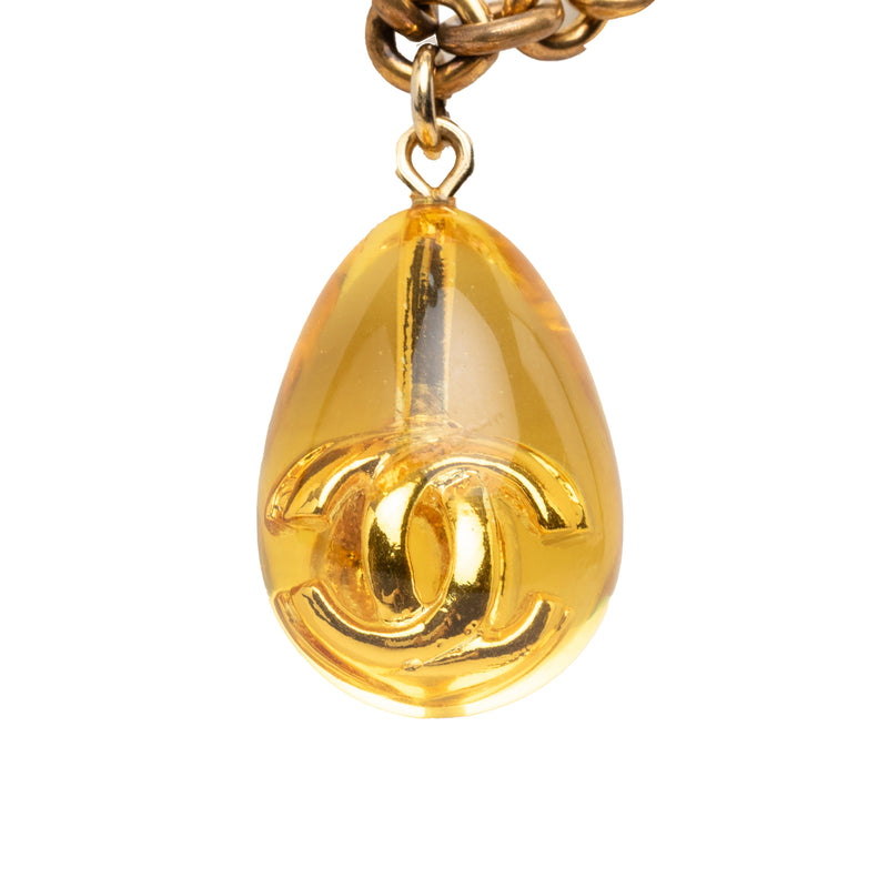 CC Gold Plated Resin Teardrop Pendant Necklace - Image 5