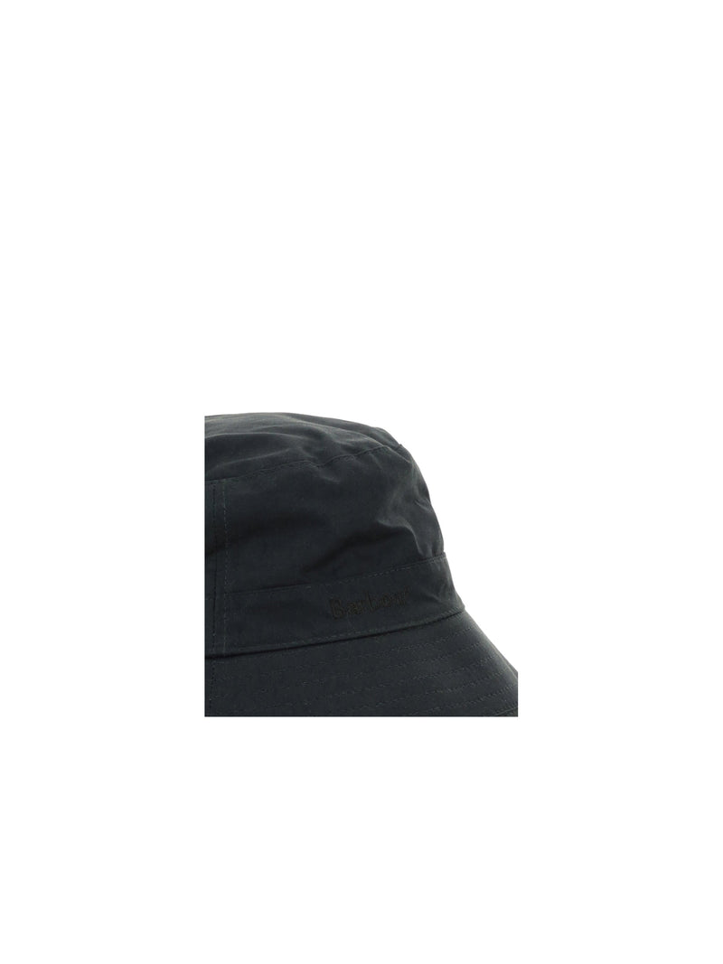 Barbour Mha0001 Wax-Coated Cotton Bucket Hat — Sage