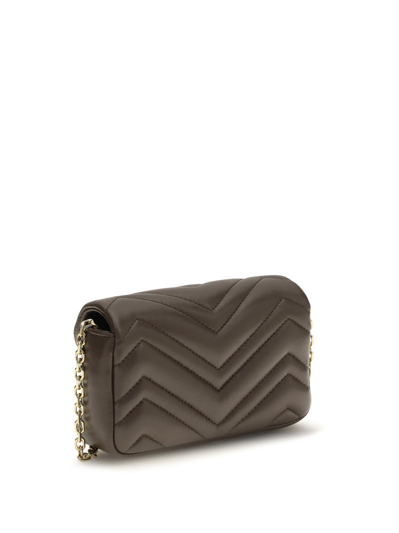 Gucci Gg Marmont Shoulder Bag — Brown Calf Leather Bos Taurus