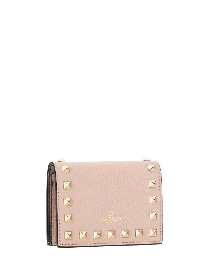 Valentino Garavani Rockstud Wallet — Pink Calf Leather Bos Taurus