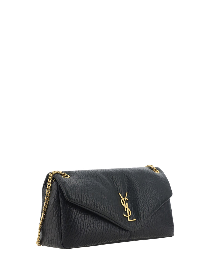 Saint Laurent Calypso Shoulder Bag — Black Lamb Ovis Aries