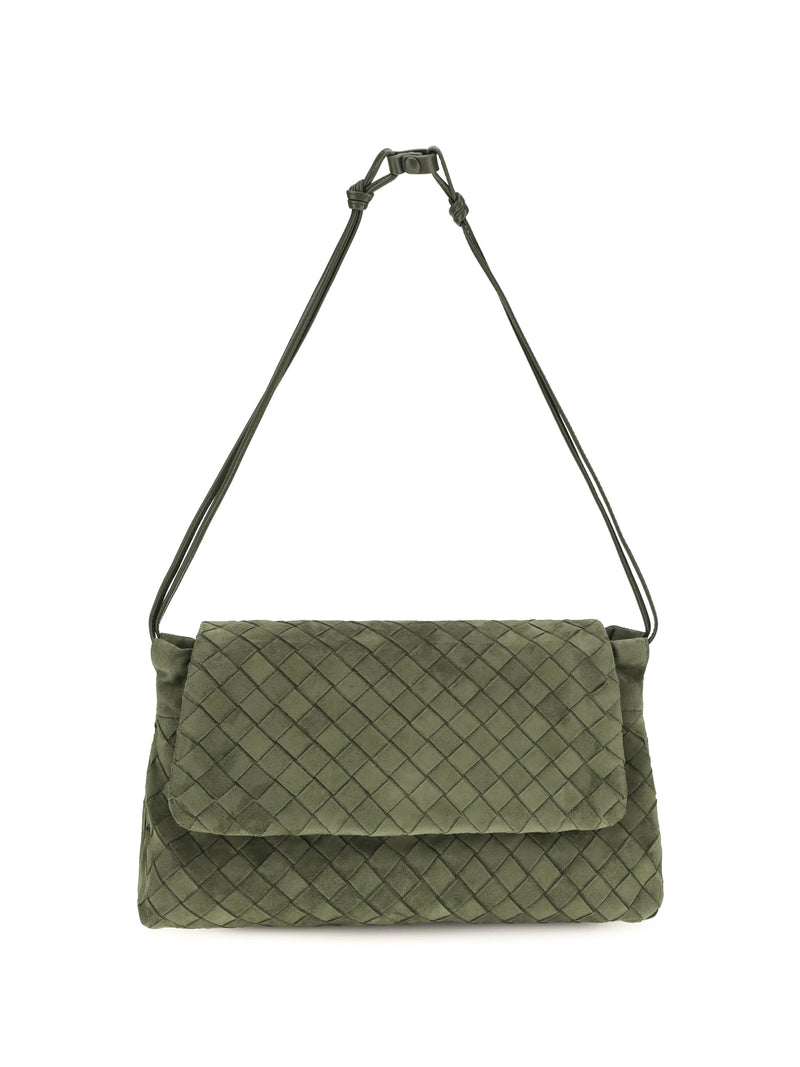 Bottega Veneta Giorno Shoulder Bag — Green Calf Leather (bos Taurus)