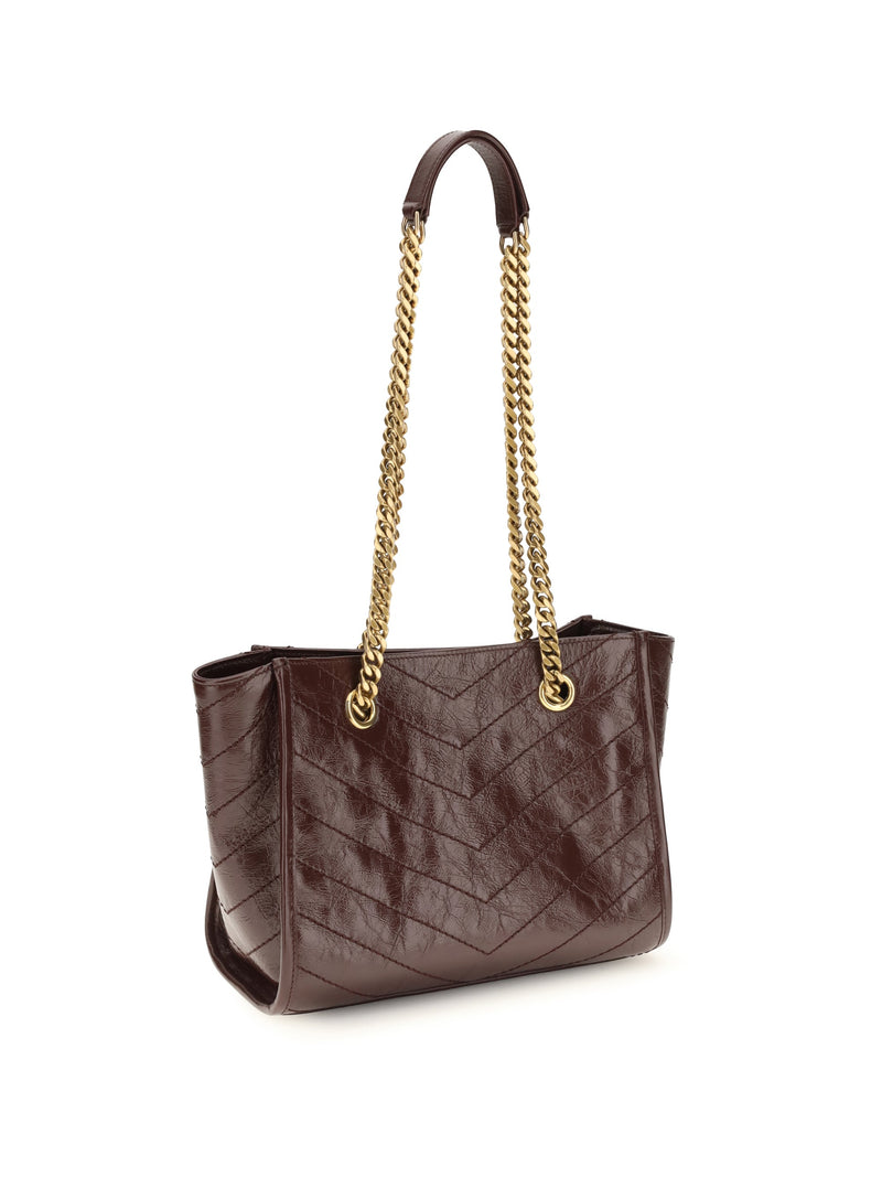 Saint Laurent Niki Shoulder Bag — Brown Calf Leather