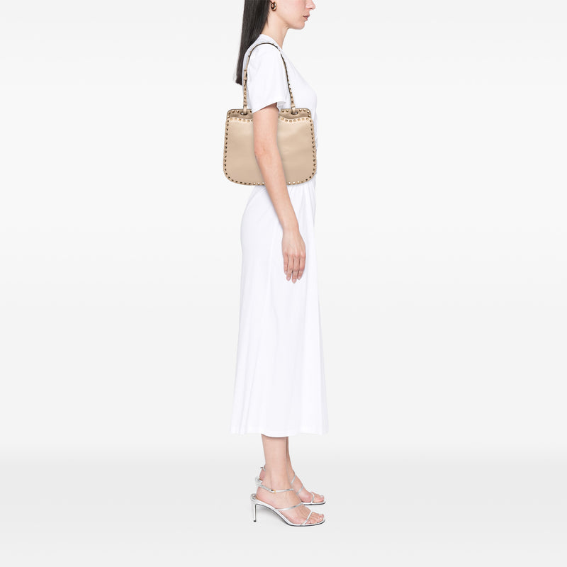 Leather Rockstud Shoulder Bag - Image 11