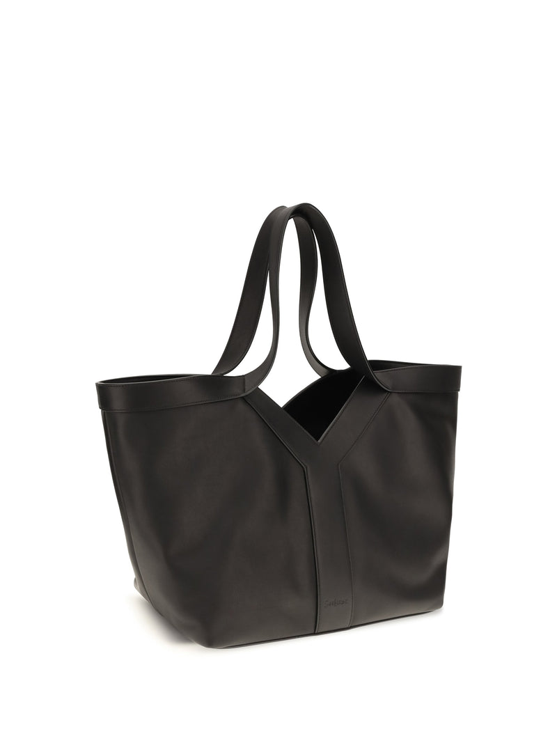 Saint Laurent Shoulder Bag — Black Calf Leather Bos Taurus
