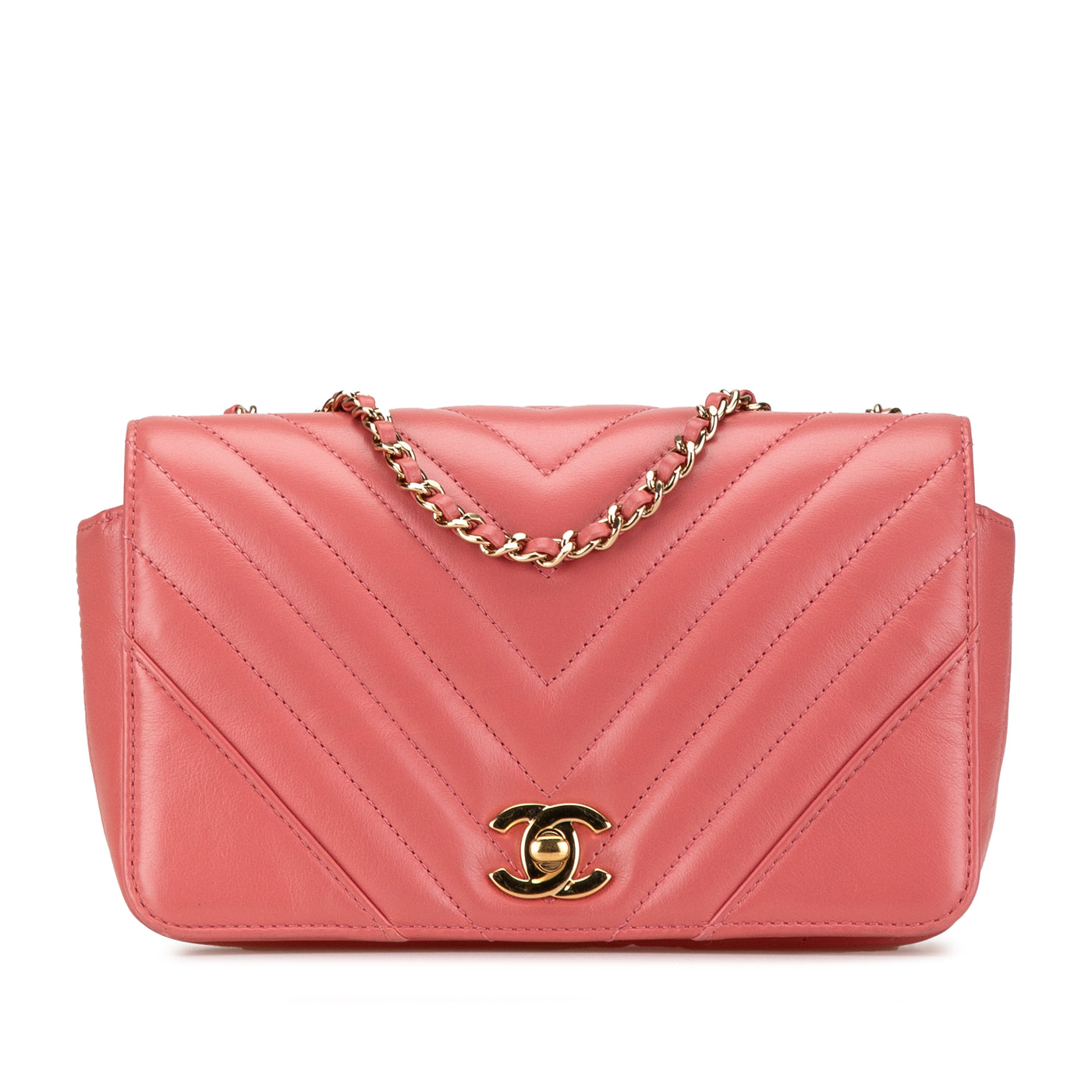 Mini Chevron Calfskin Statement Flap - Image 1