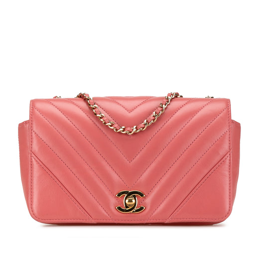 Mini Chevron Calfskin Statement Flap - Image 1