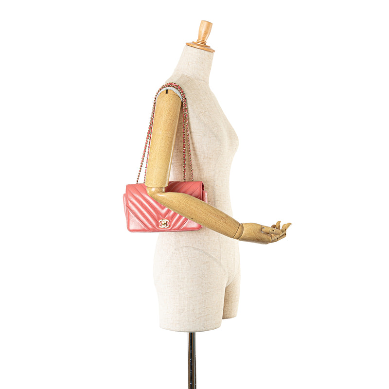 Mini Chevron Calfskin Statement Flap - Image 6