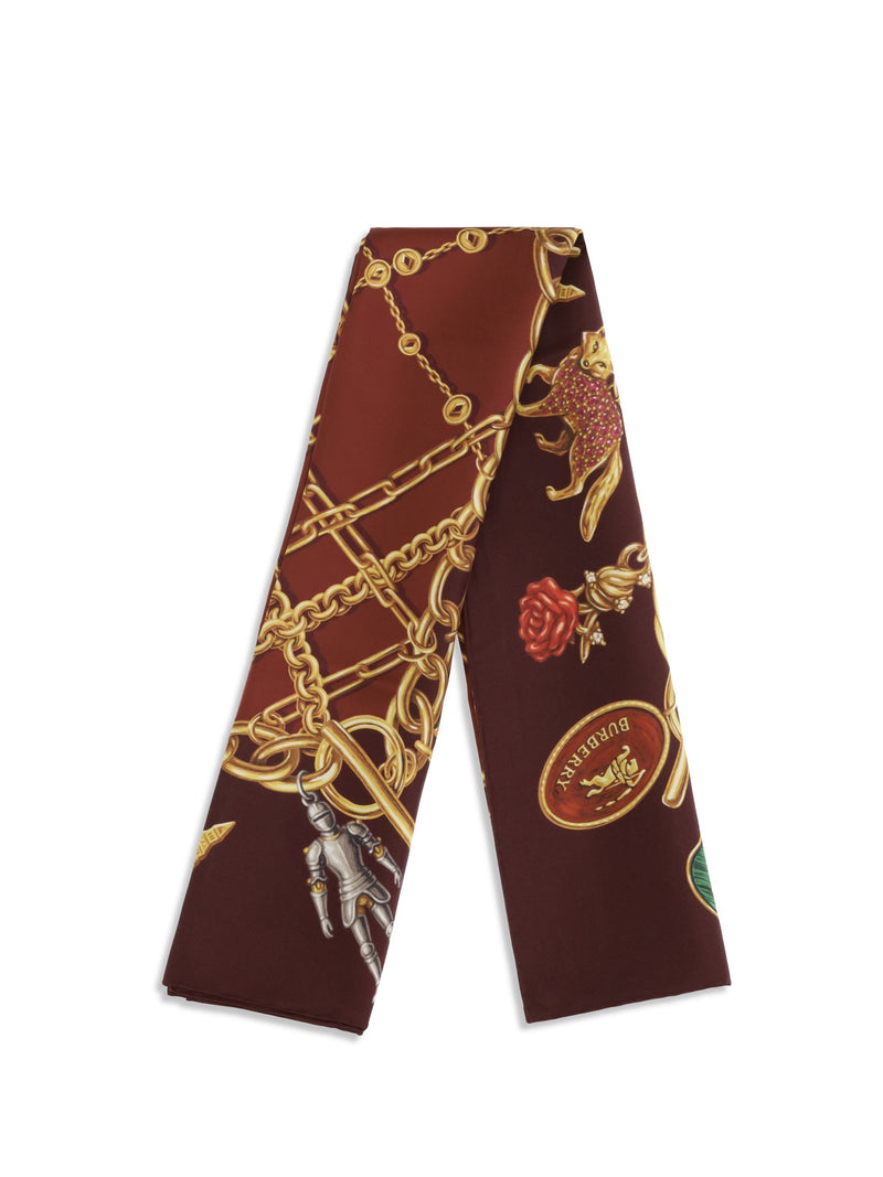 Burberry Jewellery-Print Silk Scarf — Brown Scarfs