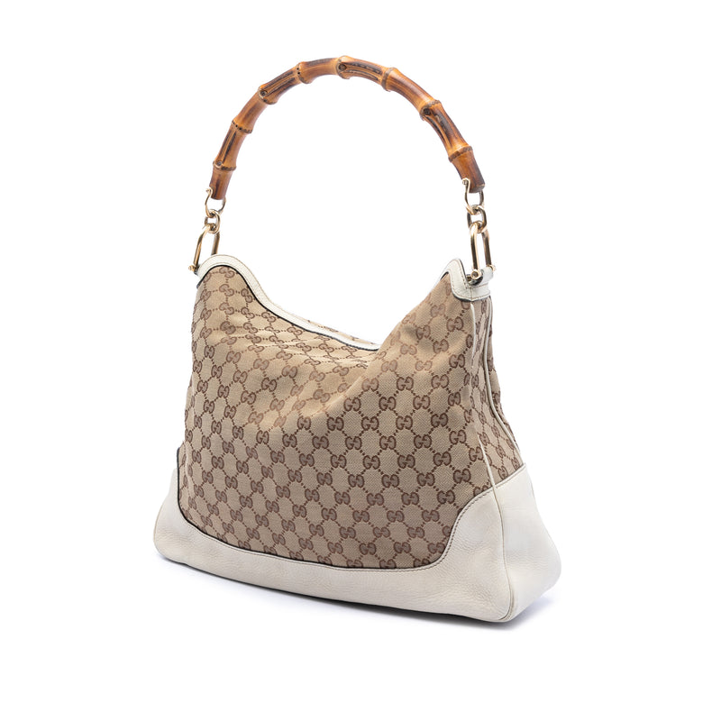 GG Canvas Bamboo Diana Satchel - Image 2