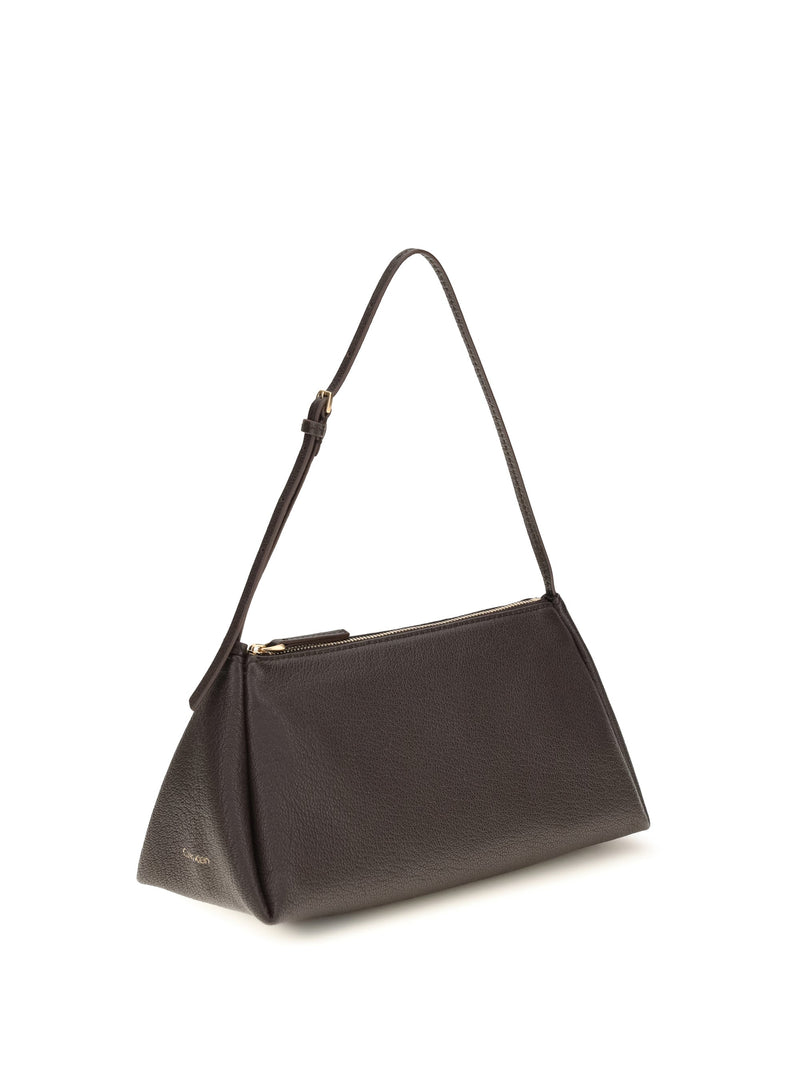 Calvin Klein Aurelis Shoulder Bag — Brown Calf Leather Bos Taurus