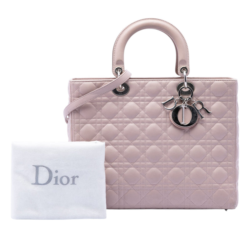 Large Lambskin Cannage Lady Dior - Image 7