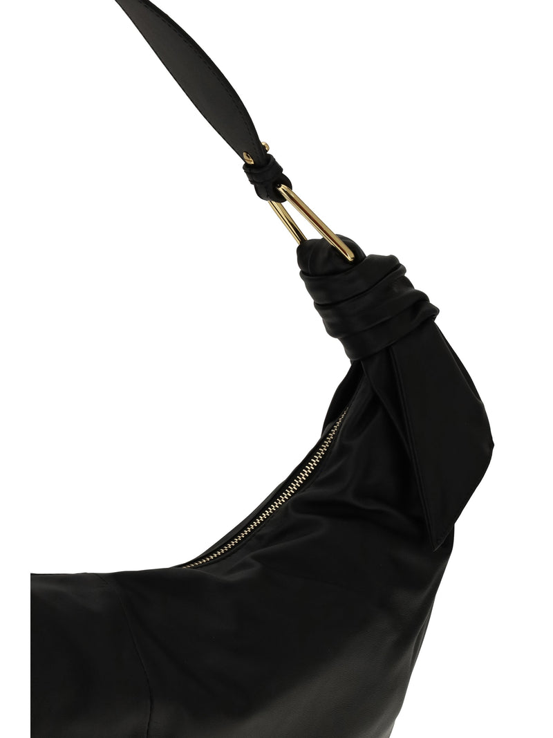 Coccinelle Furoshiki Shoulder Bag — Black Calf Leather