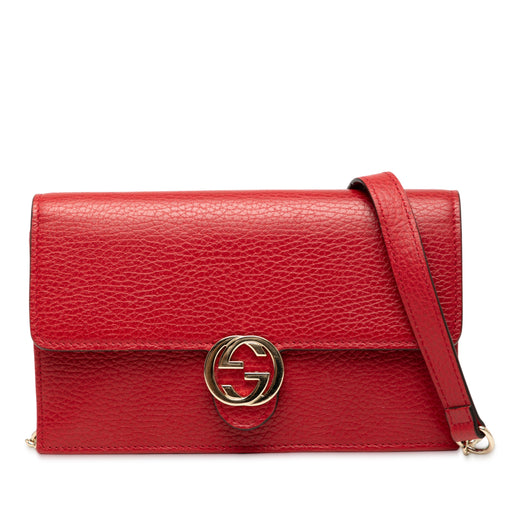 Dollar Calfskin Interlocking G Wallet on Chain - Image 1