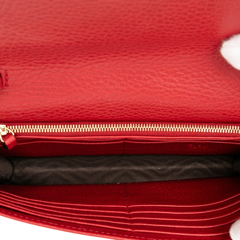 Dollar Calfskin Interlocking G Wallet on Chain - Image 4