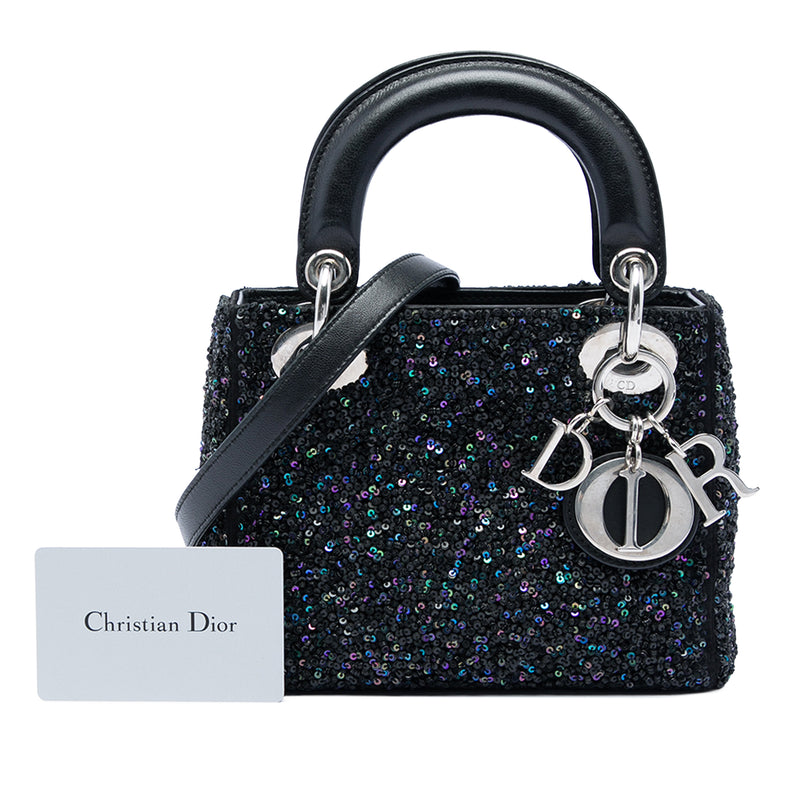 Mini Satin Sequin Embellished Lady Dior - Image 7